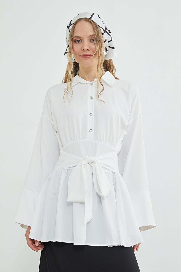 Fullamodest Belted Half-Buttoned Tunic - 4