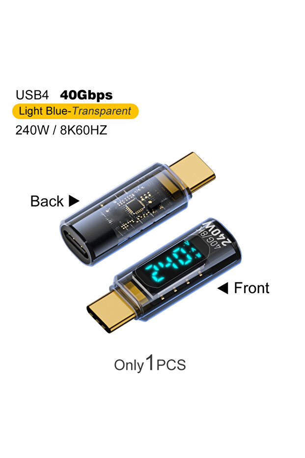 محول USB4 40Gbps LT أزرق من UGOURD، محول USB4 نوع C مع شاشة عرض رقمية، USB 4 80Gbps ثندربولت 4/5/3