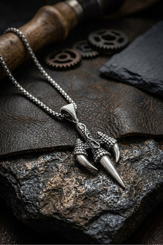 Dragon Claw Handcrafted Stainless Steel Chain Men's Necklace