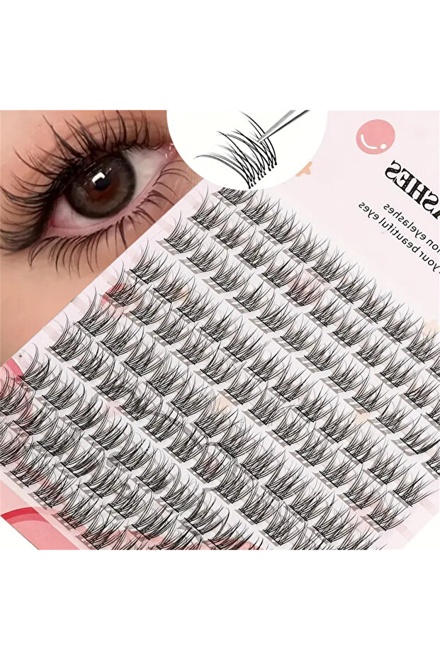 120 Pcs False Eyelash , Cartoon-Style Natural Look, Dense and Fluffy, Crossed Design for Realist...