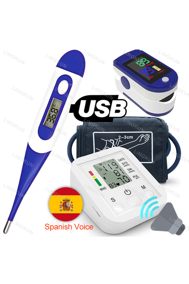 Spanish Voice Set 6 Spanish Voice Arm Automatic Blood Pressure Monitor BP Sphygmomanometer Pressure