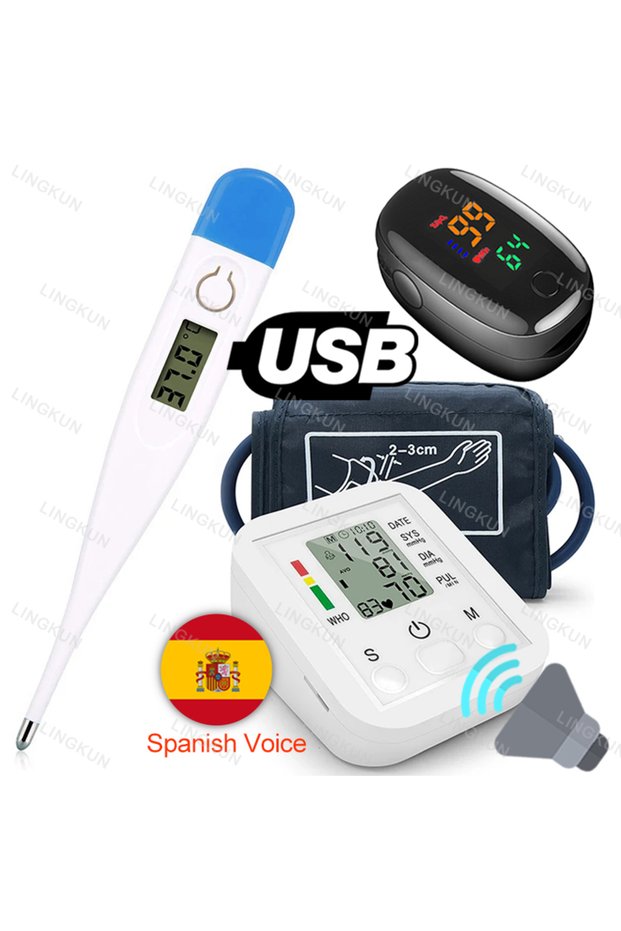 Spanish Voice Set 4 Spanish Voice Arm Automatic Blood Pressure Monitor BP Sphygmomanometer Pressure