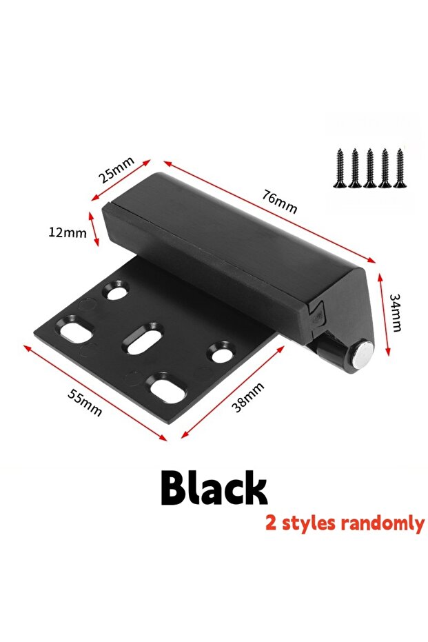 Black Home Security Door Lock with Screws,Childproof Door Reinforcement Locks, 3 Inch Stop for Inwar