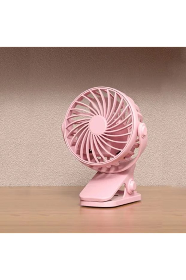 pink Rechargeable Clip Fan With 720° Rotation, Hanging Design, Night Light, Portable Desk Fan For Of