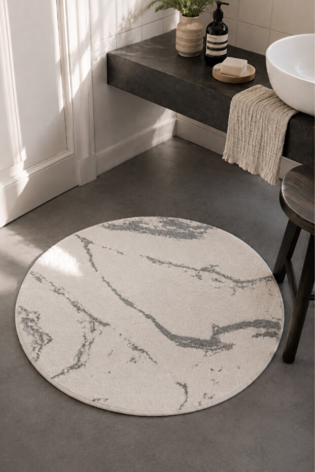 Marmera Round Bath Mat 70X70 Dark Gray