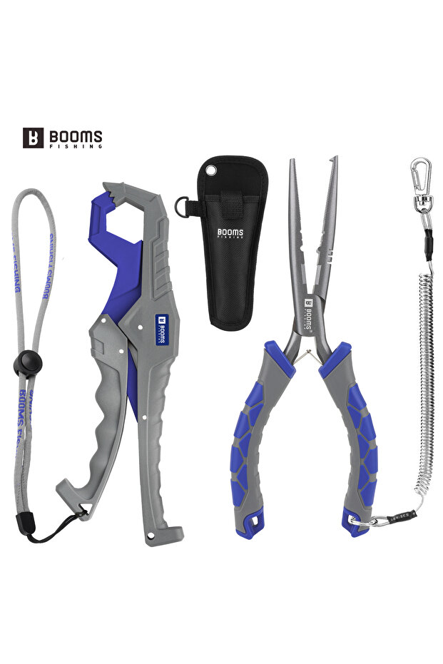 Set Booms Fishing 23cm Pliers and 24cm Fish Gripper Fishing Tools Set for Split Ring Line Cutters Ho