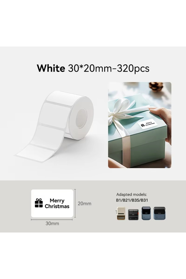 White 3020 Niimbot 1Roll Thermal Label White/Color/Transparent/Cable Sticker Adhesive Anti-Oil UV Pa