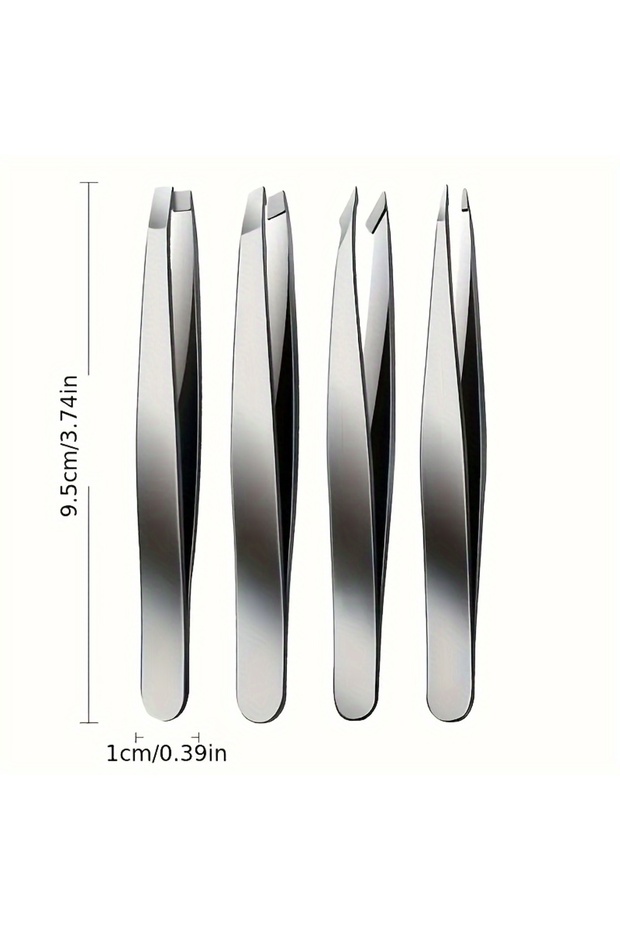 4pcs Eyebrow Tweezers Set 1/4 Pcs Stainless Steel Eyebrow Forceps Professional Beauty Tool Set For F