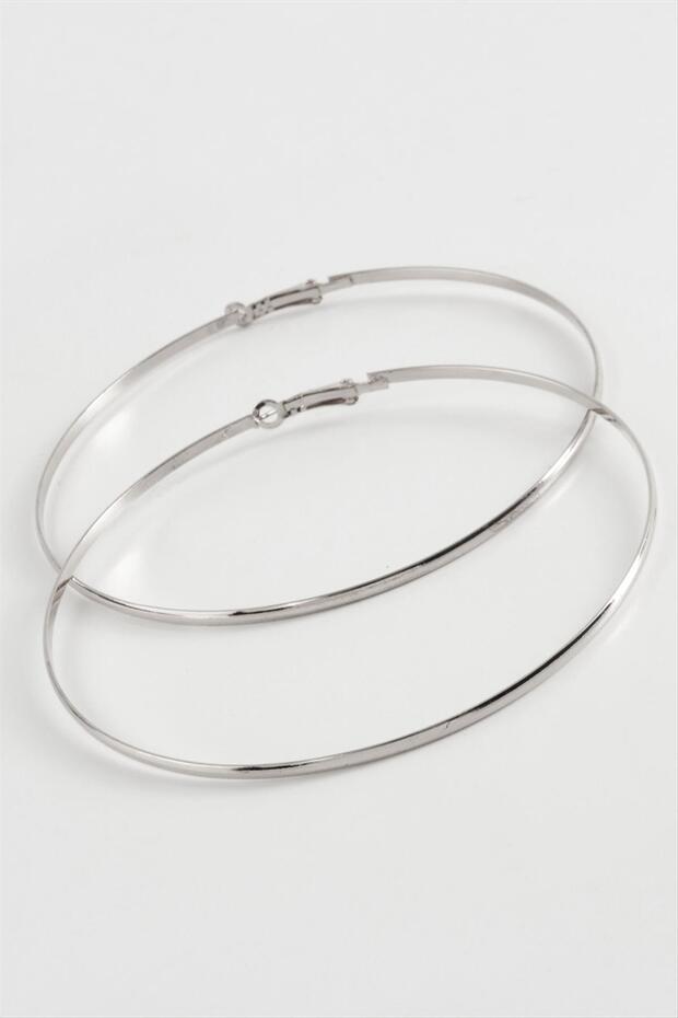 Flat Metal Hoop Earrings 8-9-10 cm