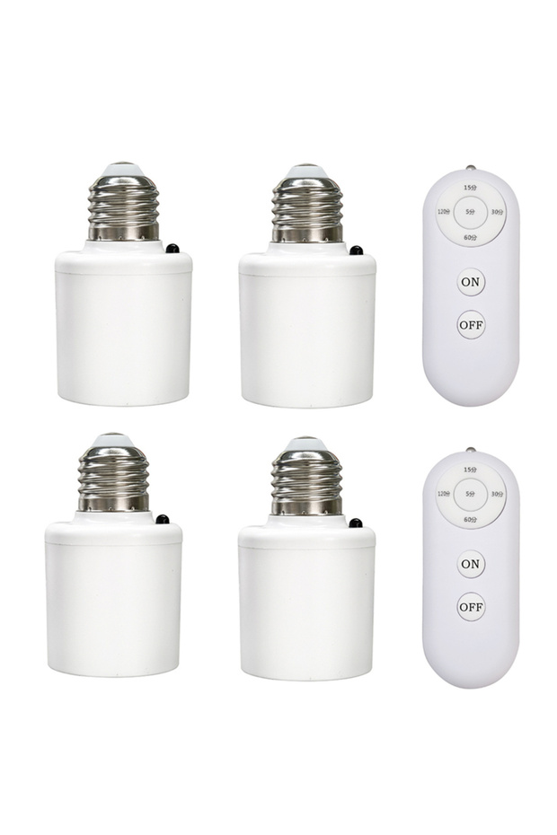 AC85V-265V قاعدة 4 تحكم 2 تحكم متعدد E27 جهاز تحكم عن بعد لاسلكي مؤقت ذكي مفتاح مصباح - 1