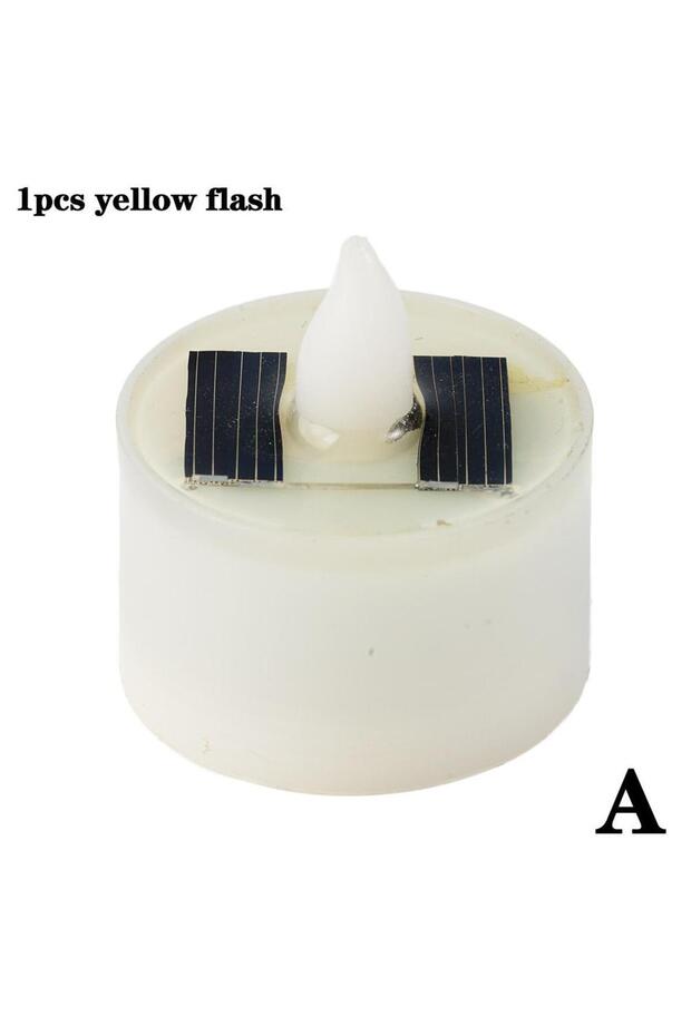 A New Solar Candles Flameless LED Tea Light Flicker Candles Warm Light Yellow Light Waterproof Fake.