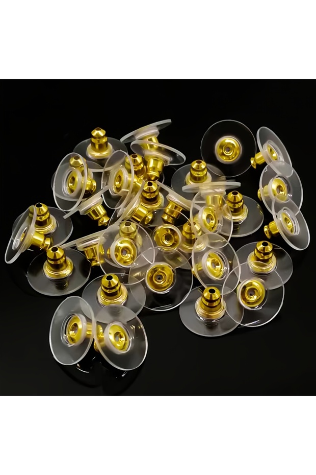 SMT017-GD 50pcs Flying Disc Earplugs DIY Jewelry Accessories Ear Ornaments Materials Accessories Ant