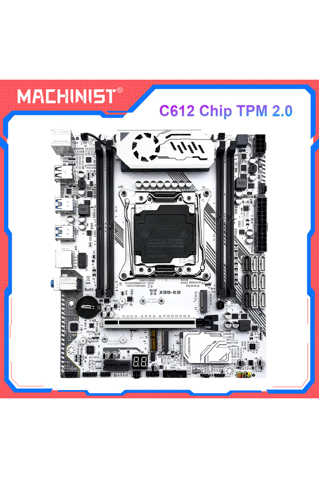 Motherboards MACHINIST K9 X99 Motherboard Support TPM 2.0 Intel Xeon E5 V3/V4 LGA 2011-3 CPU and DDR