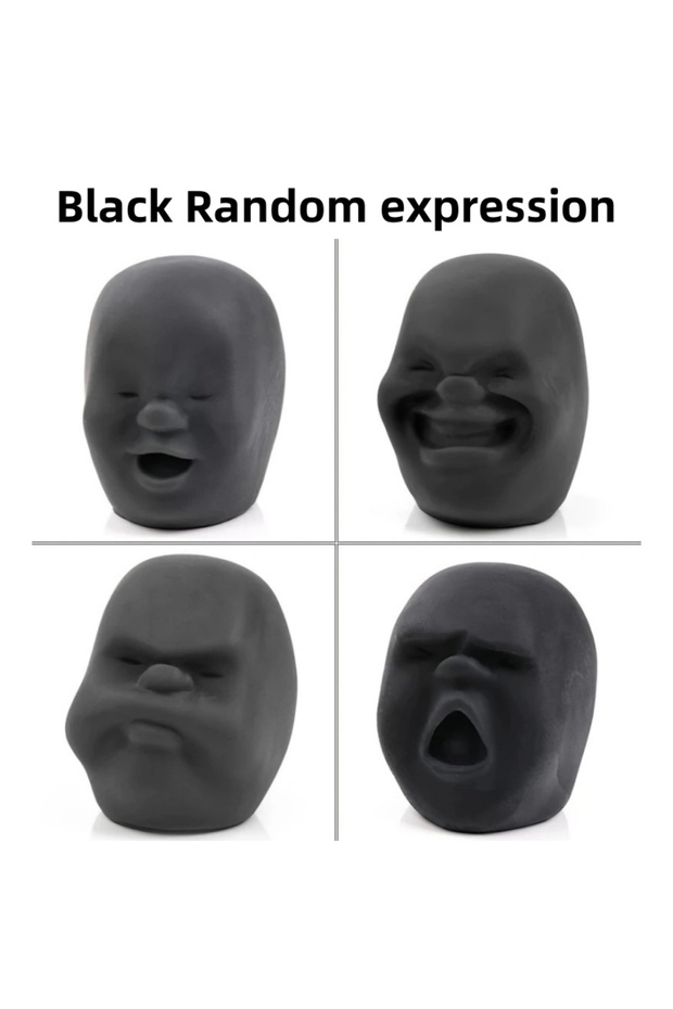 Black 1Pc Human Face Expression Ball Squishy Squeeze Toy for Kids Soft Pinch Pop Fidget Toys Childre