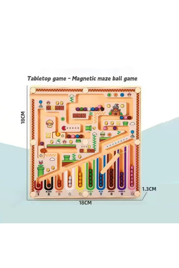 WHITE 1pc Children's Magnetic Maze Walking Ball Baby Concentration Training, Writing Logic Thinking