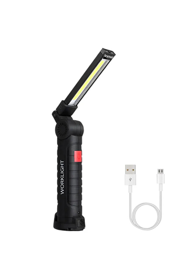 W52(طويل) مصباح طوارئ LED قابل لإعادة الشحن محمول COB قابل للطي 5 أوضاع مقاوم للماء Ca