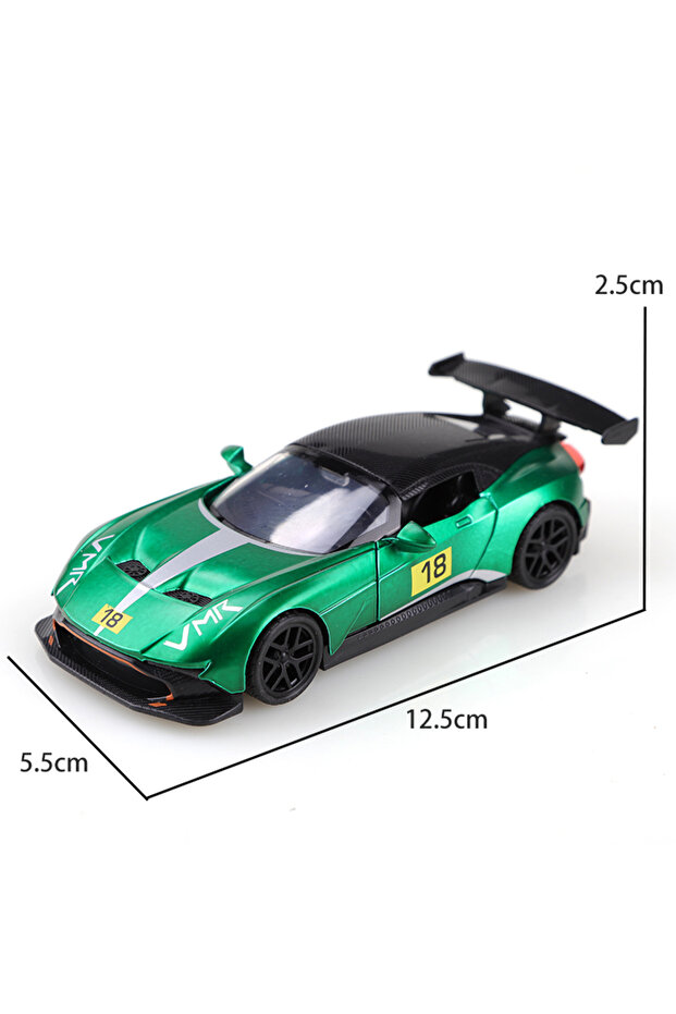 Aston Martin Green18 (Bagged) 1:36 Martin Alloy Racing Car, 1.36 Scale Simulated Alloy Pullback Raci