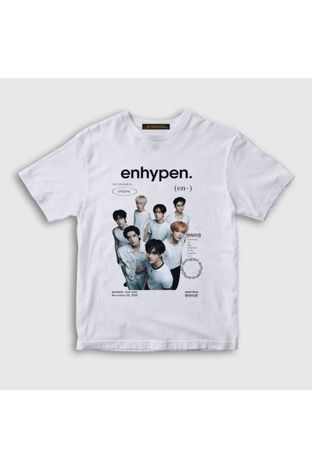 Unisex Kids White Border K Pop Enhypen T-Shirt 601919Tt