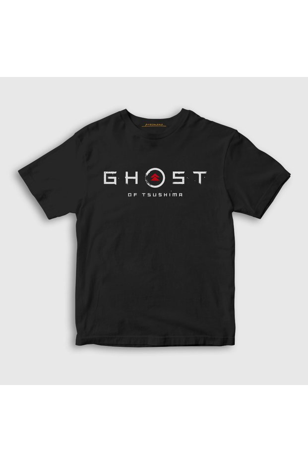 Unisex Kids Black Logo Game Ghost of Tsushima T-Shirt 578508Tt