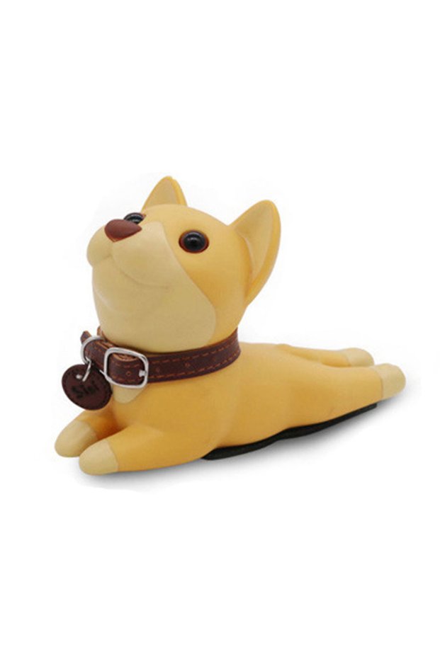 1PCS Khaki dog 1pc, Adorable Dog Door Stopper, Decorative Vinyl Doorstop, Floor Protector With Impr