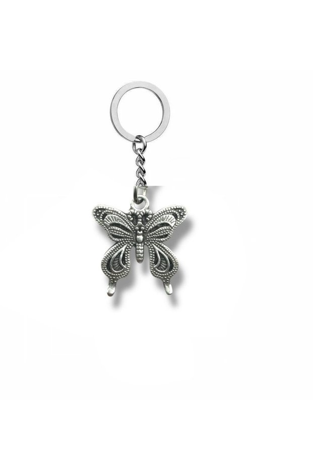 Unisex Keychain with Embroidered Butterfly Figure | Metal | Elegant and Aesthetic Design