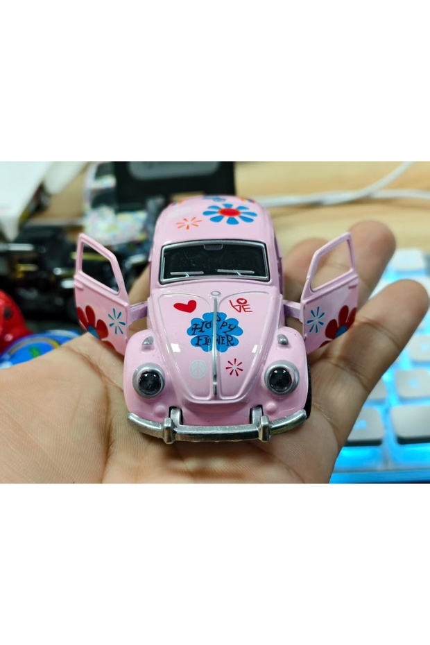 Latte-Art-pink (Bagged) 1/36 Scale Replica Beetle Retro Toy, Die-Cast Metal, Boy's Toy, Home Decorat