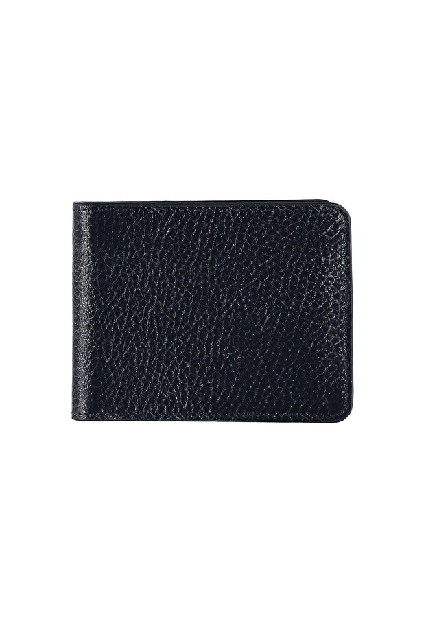 Patterned Horizontal Leather Wallet with Coin Compartment