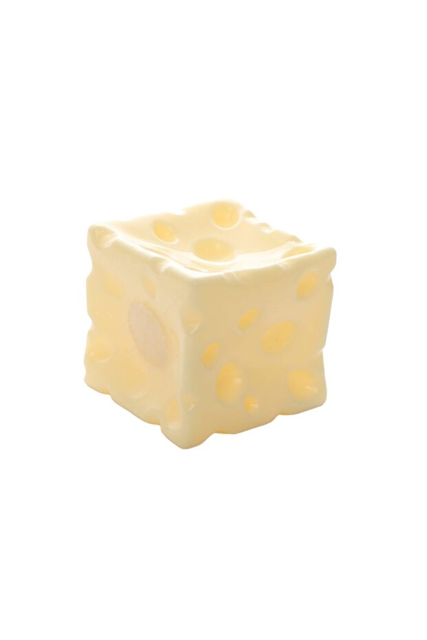 Yellow Shapeable Jumbo Cheese Cube Stress Ball Squishy Texture Anti-Stress Cheese Squeeze Fidget Toy