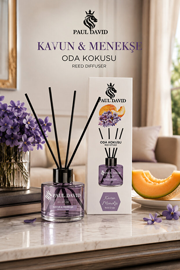 Kavun & Menekşe Yüksek Koku Yayılımlı Dekoratif Bambu Çubuklu Oda Kokusu 145 ml - 1