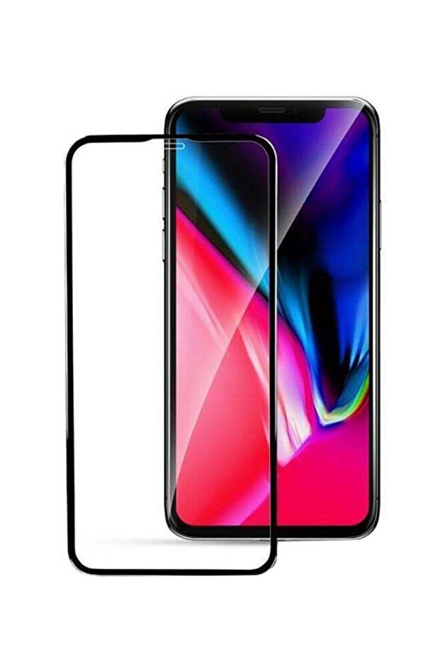 واقي شاشة زجاجي مقوى 5D لهاتف Apple iPhone XR أسود
