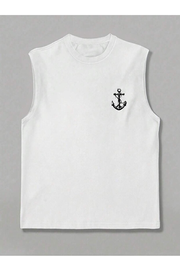 Printed Sleeveless Tshirt Men's Zero Sleeve Clothing Sportswear Oversized T-Shirt