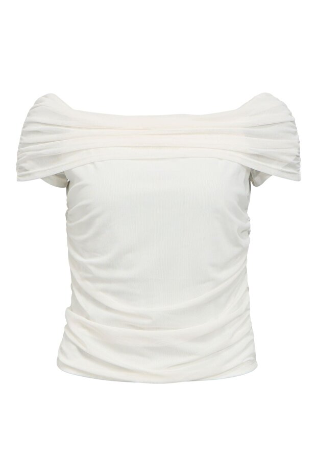 Top cu umerii goi Gerafftes - 2