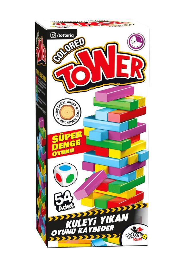 Toy Colorful Tower Super Balance Game 54 Pieces