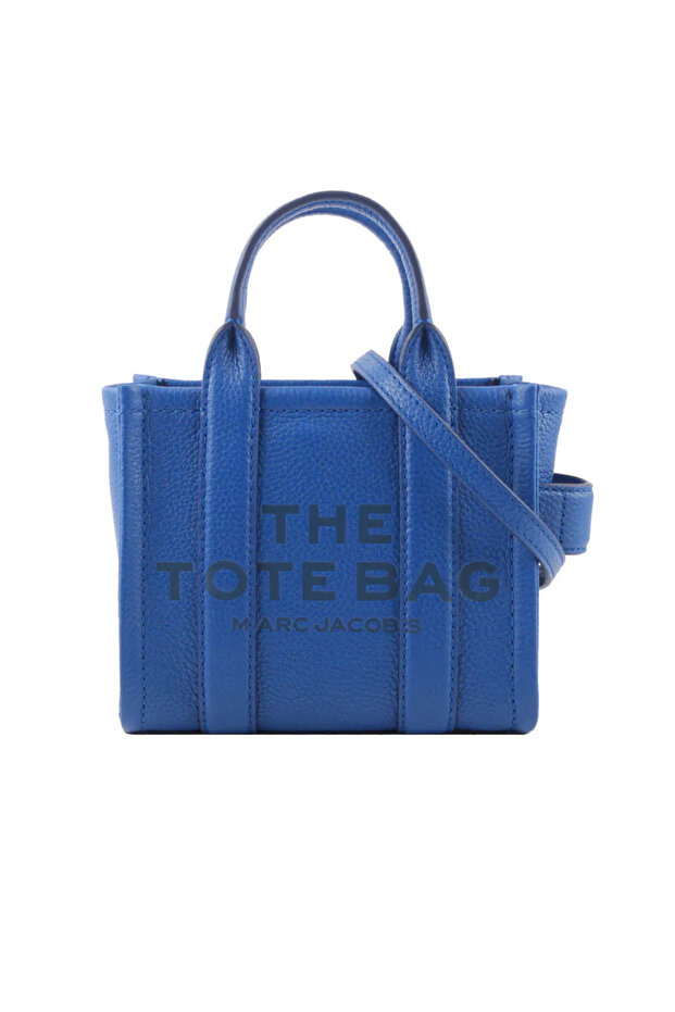 Women's Leather Mini Blue2 Shoulder Bag with Zipper Closure and Logo Detail