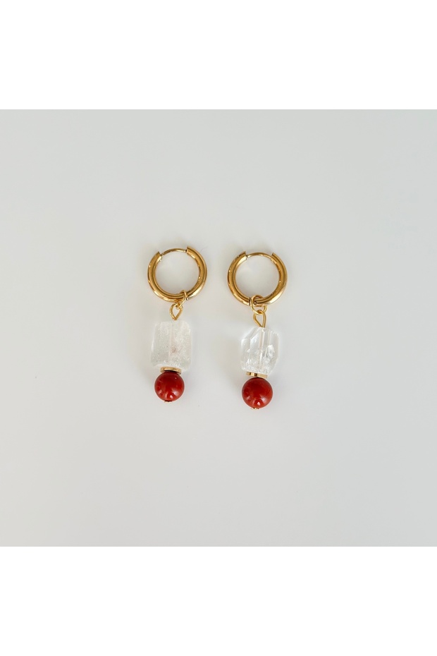 Crystal Flame Natural Stone Earrings