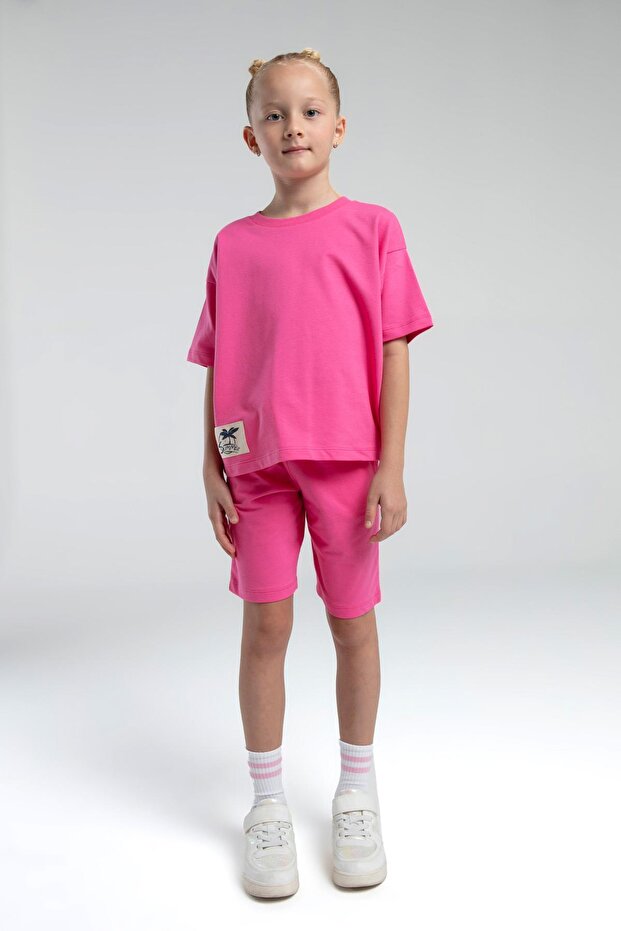 Waitress Girl's 100% Cotton Regular Comfortable Cut Short Sleeve Bermuda Shorts Pajama Set