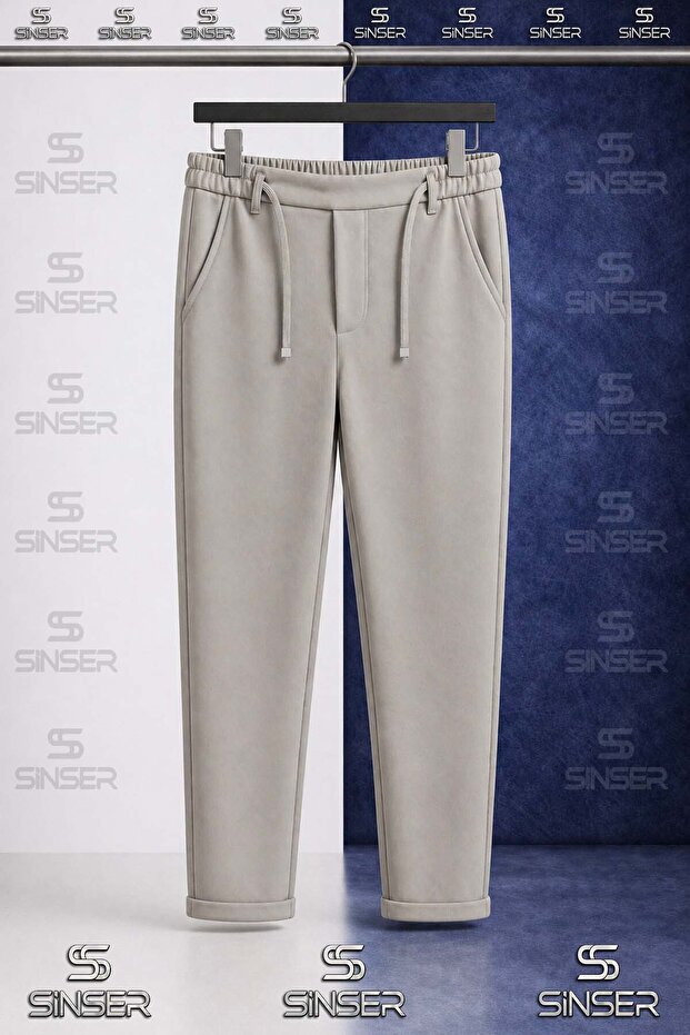 Unisex Kids' Tarz Plain Trousers with Elastic Waist and Lycra Cuffed Style