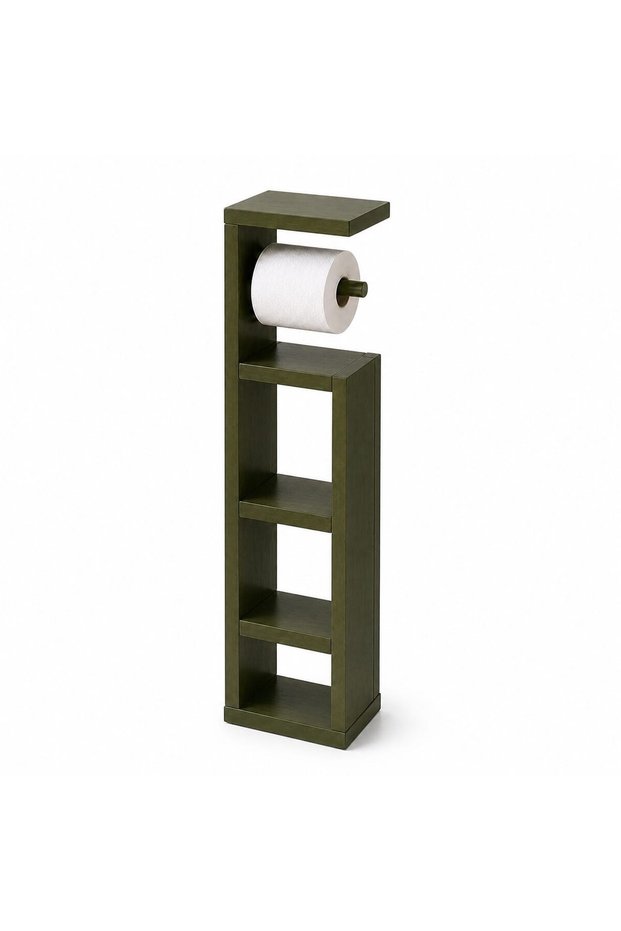 Wooden Toilet Paper Holder with 3 Shelves – Pinterest Design, Ready to Assemble, Bathroom Organizer, Invisible Screw, 60×17 cm