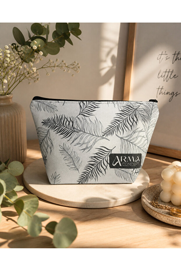 Patterned Liquid-Proof Cotton Makeup Bag 14X24Cm
