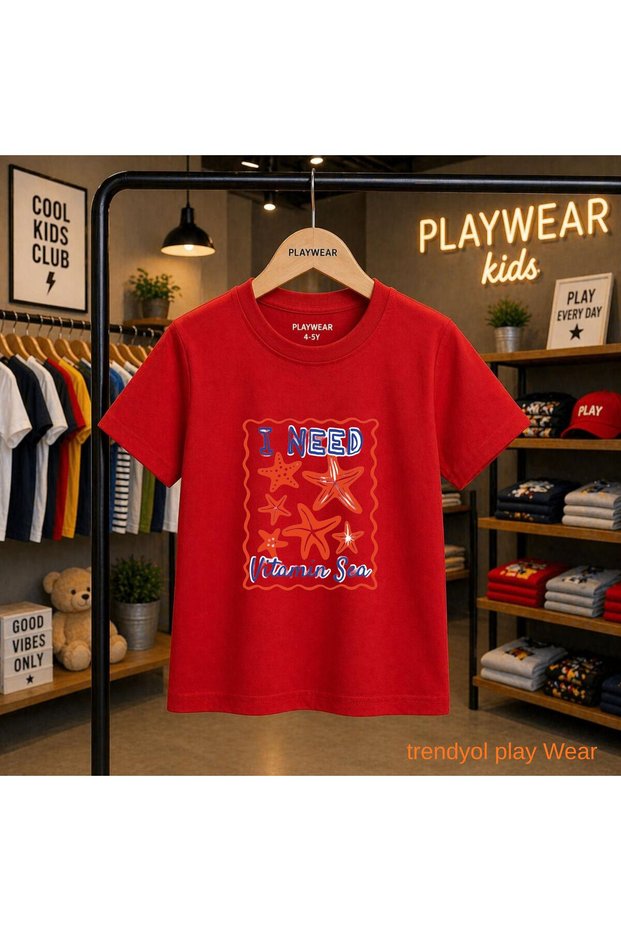Sea Star 2026 New Season Printed 100% Children's Unisex T-Shirt 5 6 -7 8-9 10 -11 12 Years Old