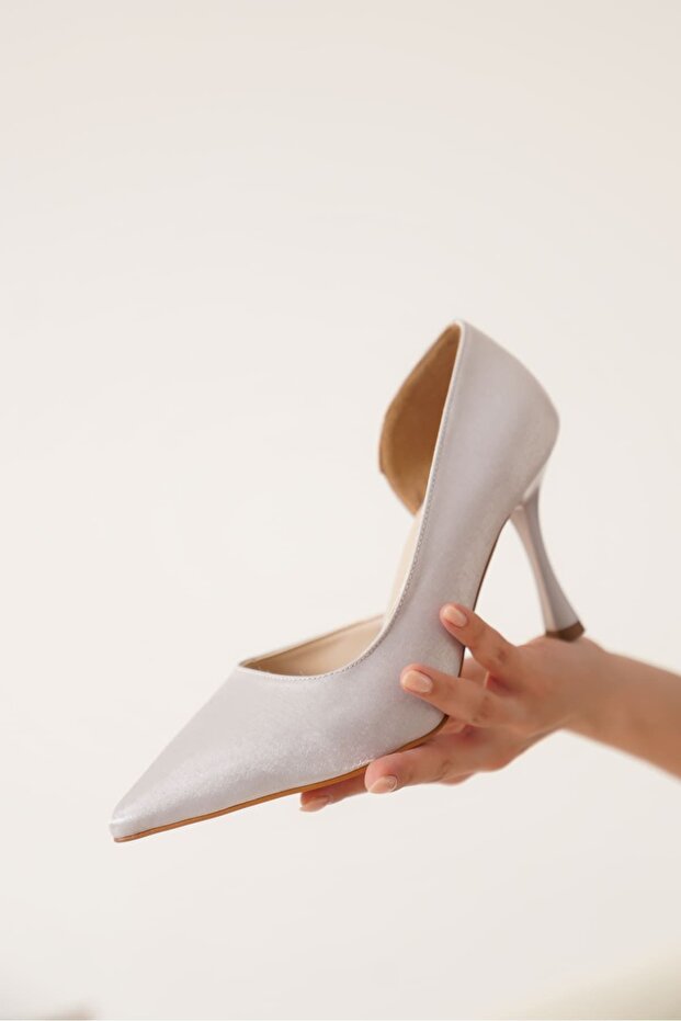 Women's Silver Heeled Shoes Fs08Ms45B