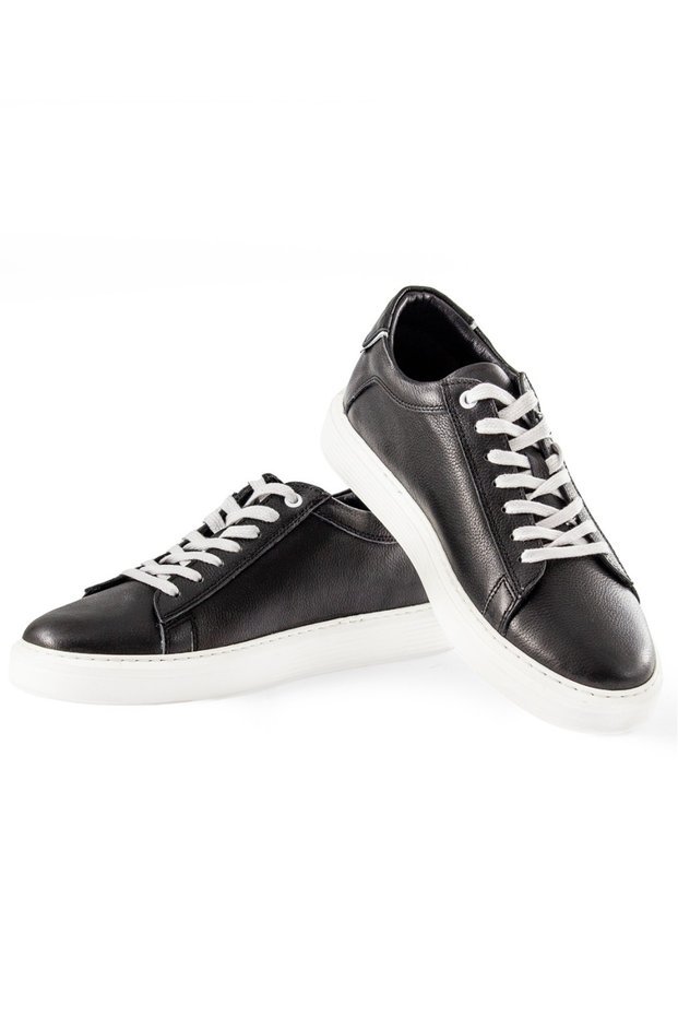 Men's Sneakers Genuine Leather Sports Shoes Black
