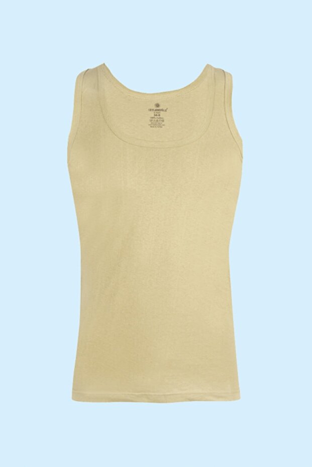 6 Pieces of Large Size Classic Strappy Combed Cotton Men's Undershirts Made from 100% Cotton Yarns.