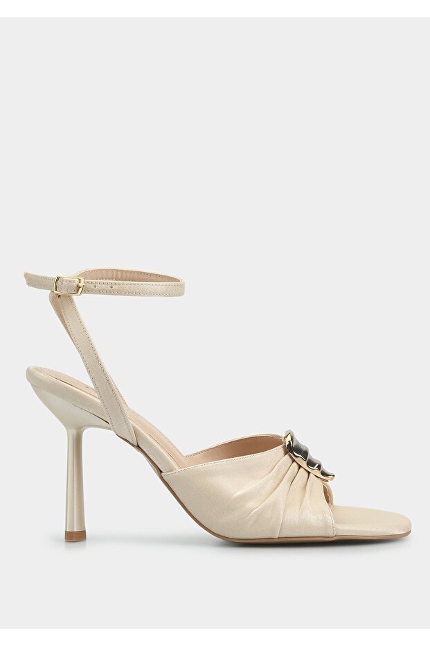 Beige Women's Heeled Sandals