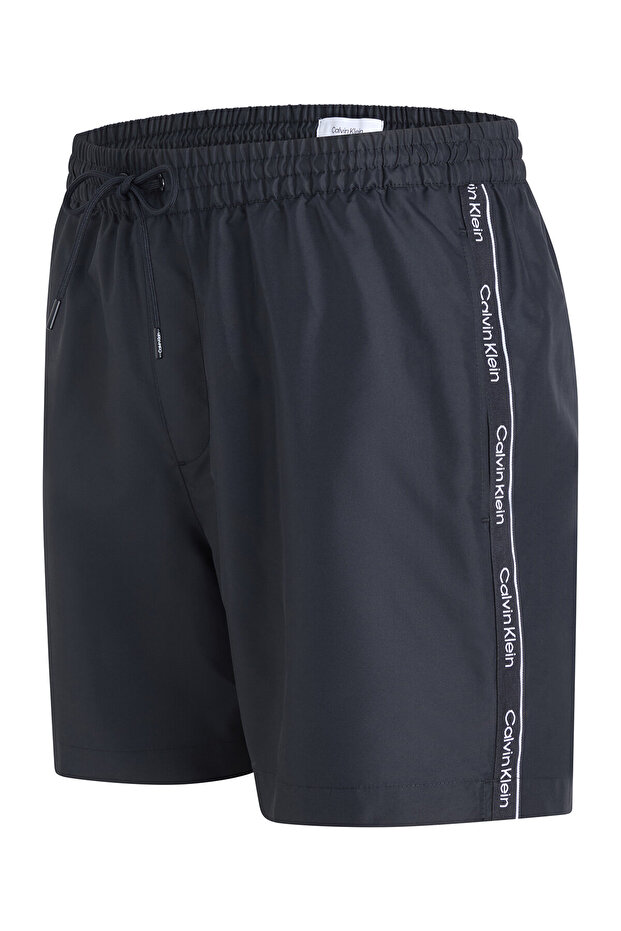 Drawstring Erkek Siyah Deniz Şortu - 2