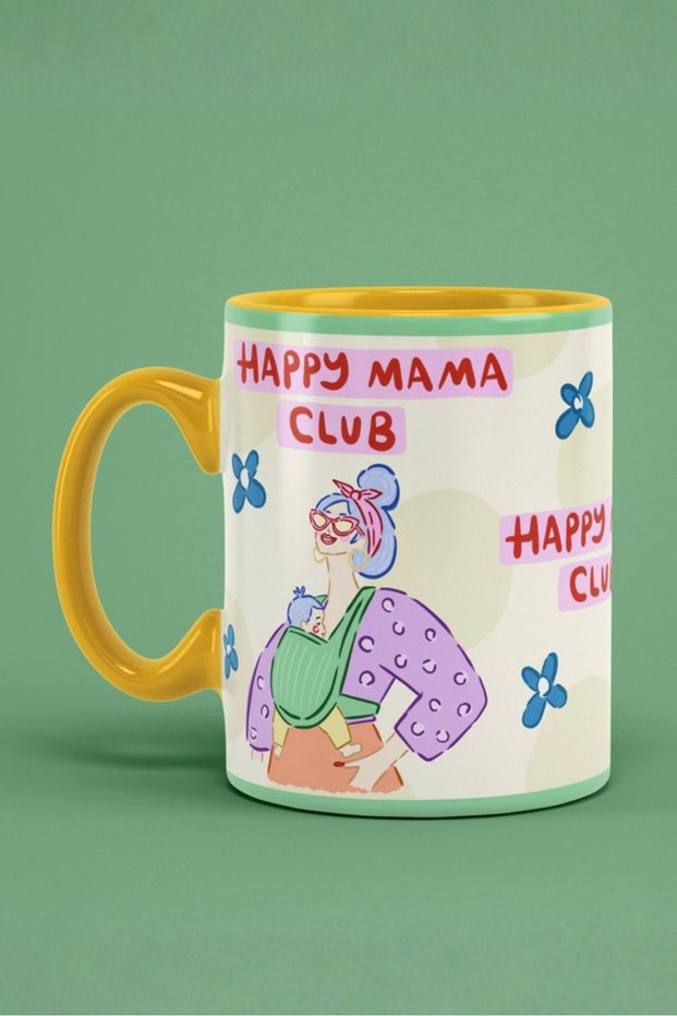 "Happy Mama Club" Mug – Special Design Porcelain Mug for Mothers 330 ml