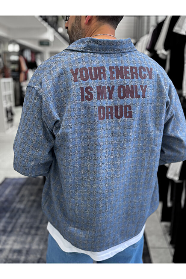 Blue Back Printed Shirt Es-40-42 - 1