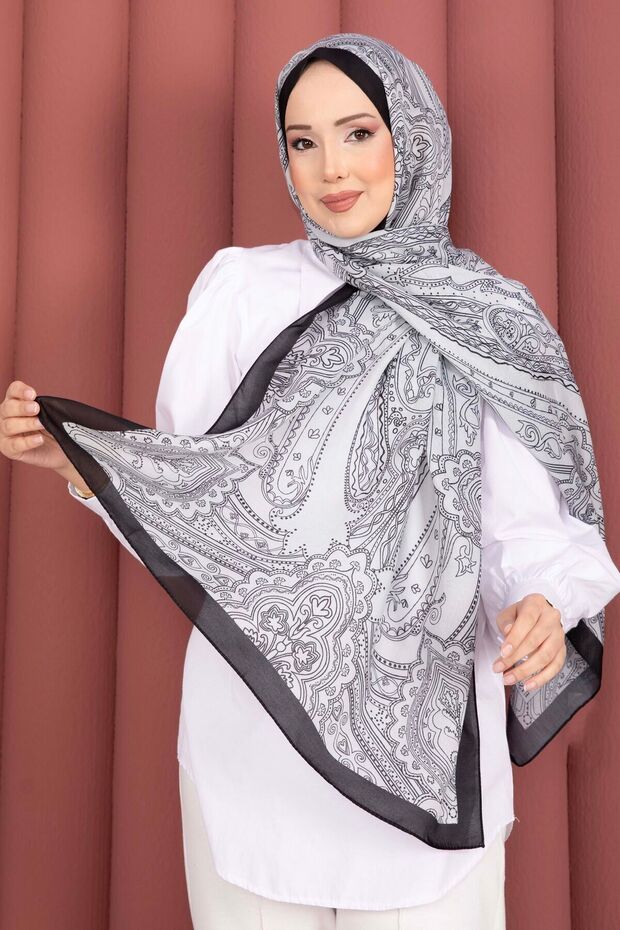 Authentic Motif Shawl Series Black and White
