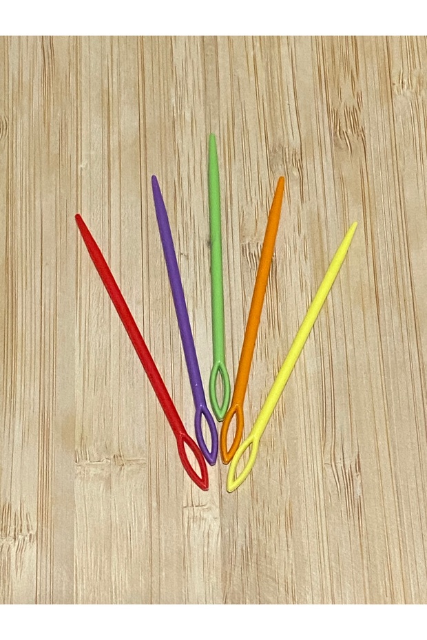 Plastic Wool Knitting Sewing Needle 7.5 cm 5 Li Package