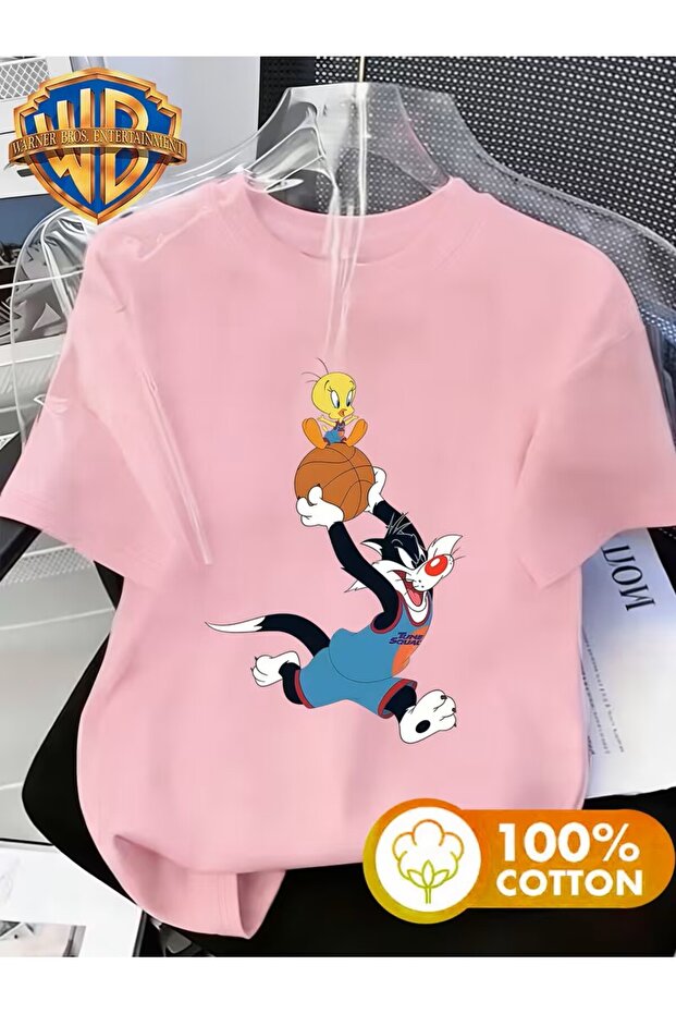 Printed Oversized Unisex Women's Crewneck T-Shirt